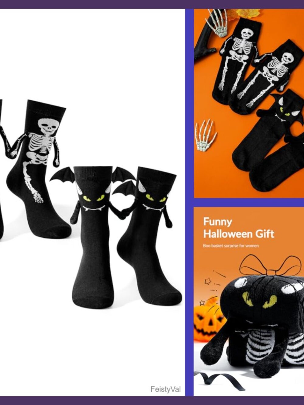 Moyel 3D Holding Hands Socks Crew Cotton Women's Halloween Gift